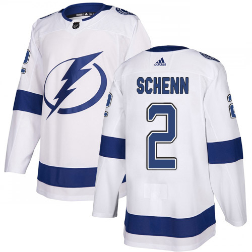 Adidas Tampa Bay Lightning Men #2 Luke Schenn White Road Authentic Stitched NHL Jersey